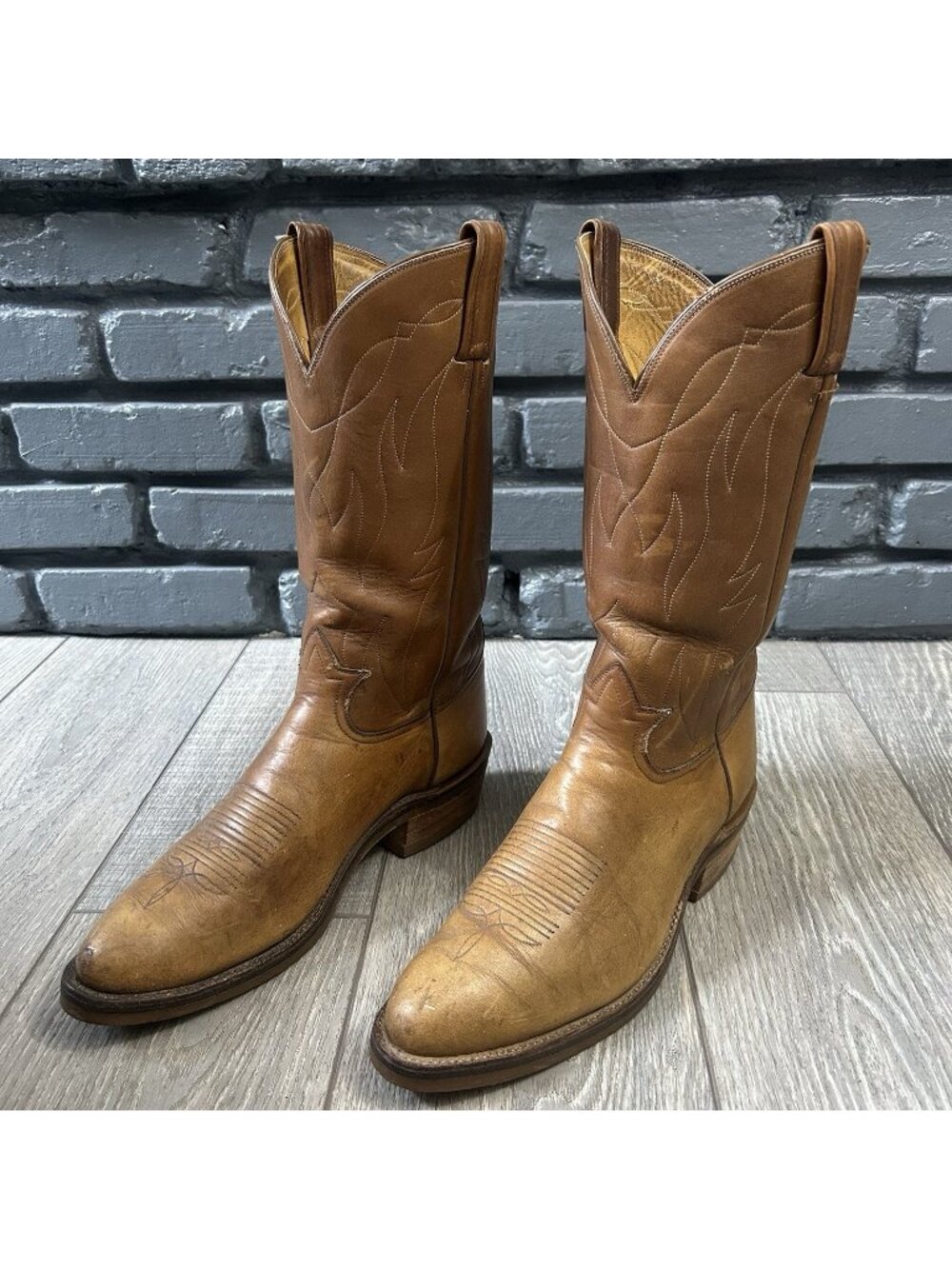 Tony Lama Vintage Gold Label Oil Resistant Western Cowboy Boots Mens 10.5 D